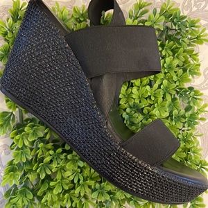 Wedge black sandals 8.5 made in Italy